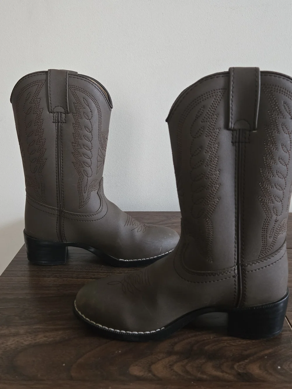 Durango Western Cowboy Boots KIDS Size 13C Dark Tan Distressed BT804